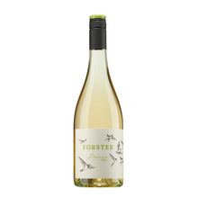 Laden Sie das Bild in den Galerie-Viewer, Flasche Secco vom Weingut Forster aus Rümmelsheim an der Nahe, Sorte Pricco Vino Perlwein, mit dunklem Schraubverschluss und hellem Etikett mit grüner Schrift Forster und einem gezeichneten Vogelschwarm mit Schwalben.  